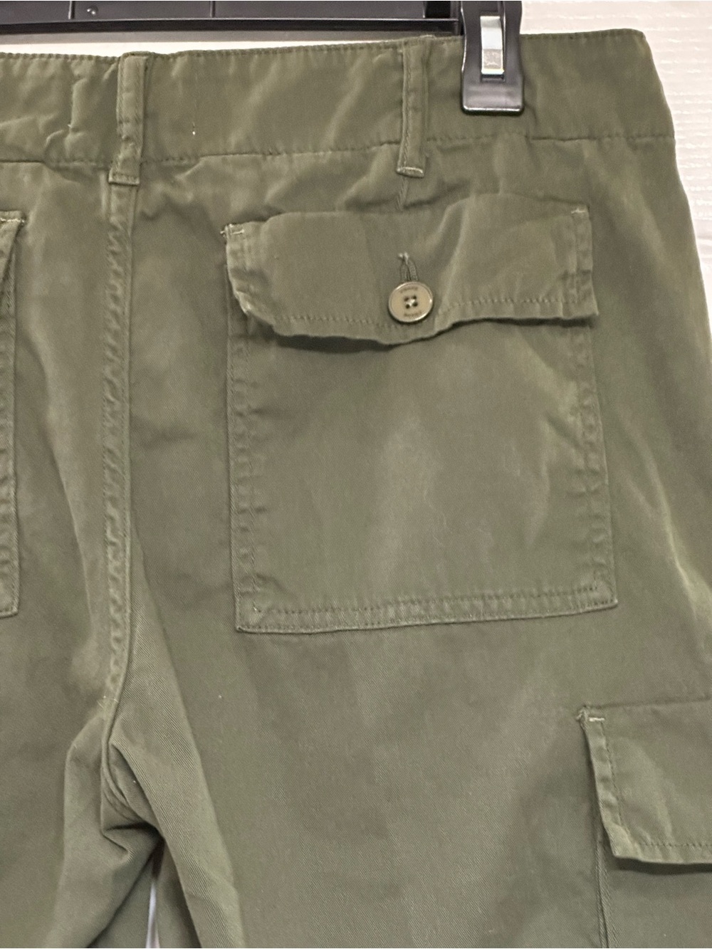 FRAME Olive Green Cargo Pants Sz 29 Cropped Straight Leg Military Utility Cotton - Picture 9 of 13